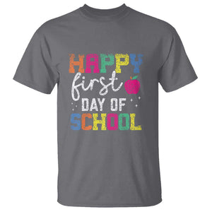 First Day of School T Shirt Happy Design for Teachers & Students TS01 Charcoal Print Your Wear