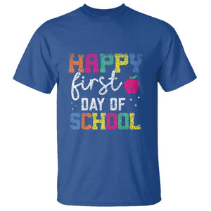 First Day of School T Shirt Happy Design for Teachers & Students TS01 Royal Blue Print Your Wear