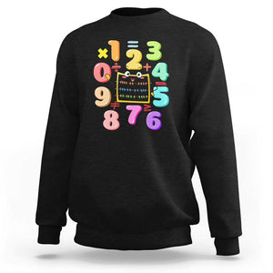 Math Day Cute Calculator & Numbers Back to School Design Sweatshirt Cute Calculator & Numbers Back to School Design TS01 Black Print Your Wear