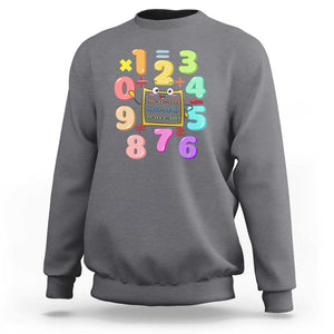 Math Day Cute Calculator & Numbers Back to School Design Sweatshirt Cute Calculator & Numbers Back to School Design TS01 Charcoal Print Your Wear