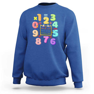 Math Day Cute Calculator & Numbers Back to School Design Sweatshirt Cute Calculator & Numbers Back to School Design TS01 Royal Blue Print Your Wear