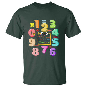 Math Day Cute Calculator & Numbers Back to School Design T Shirt Cute Calculator & Numbers Back to School Design TS01 Dark Forest Green Print Your Wear