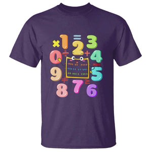 Math Day Cute Calculator & Numbers Back to School Design T Shirt Cute Calculator & Numbers Back to School Design TS01 Purple Print Your Wear