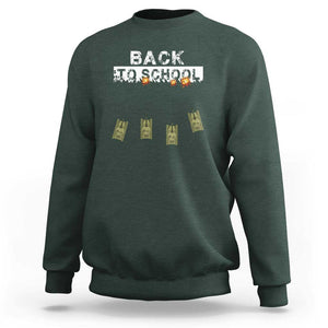 Back to School Game Over Tee Sweatshirt Funny Tank Design with Military Twist TS01 Dark Forest Green Print Your Wear