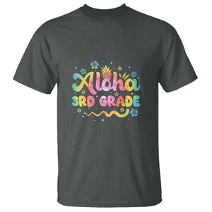 Aloha 3rd Grade T Shirt First Day Back to School for Teachers TS01 Dark Heather Print Your Wear