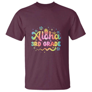 Aloha 3rd Grade T Shirt First Day Back to School for Teachers TS01 Maroon Print Your Wear