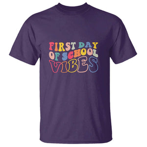 First Day of School Vibes T Shirt Happy Back to School for Teachers TS01 Purple Print Your Wear