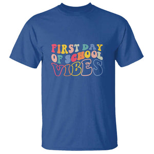 First Day of School Vibes T Shirt Happy Back to School for Teachers TS01 Royal Blue Print Your Wear