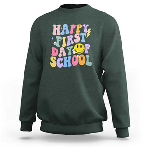 Happy Last Day of School Sweatshirt Funny End of School Year Design TS01 Dark Forest Green Print Your Wear