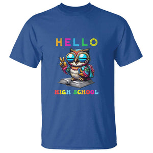 Hello High School Owl Lover T Shirt Back to School for Boys & Girls TS01 Royal Blue Print Your Wear