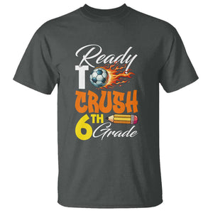 Ready to Crush 6th Grade Football Lover's Premium Tee T Shirt Perfect for Back to School TS01 Dark Heather Print Your Wear