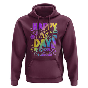 Happy First Day of School Kindergarten for Kids Hoodie Cute & Comfy Back-to-School Shirt TS01 Maroon Print Your Wear