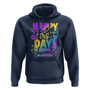 Happy First Day of School Kindergarten for Kids Hoodie Cute & Comfy Back-to-School Shirt TS01 Navy Print Your Wear