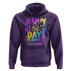 Happy First Day of School Kindergarten for Kids Hoodie Cute & Comfy Back-to-School Shirt TS01 Purple Print Your Wear