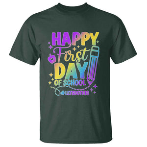 Happy First Day of School Kindergarten for Kids T Shirt Cute & Comfy Back-to-School Shirt TS01 Dark Forest Green Print Your Wear