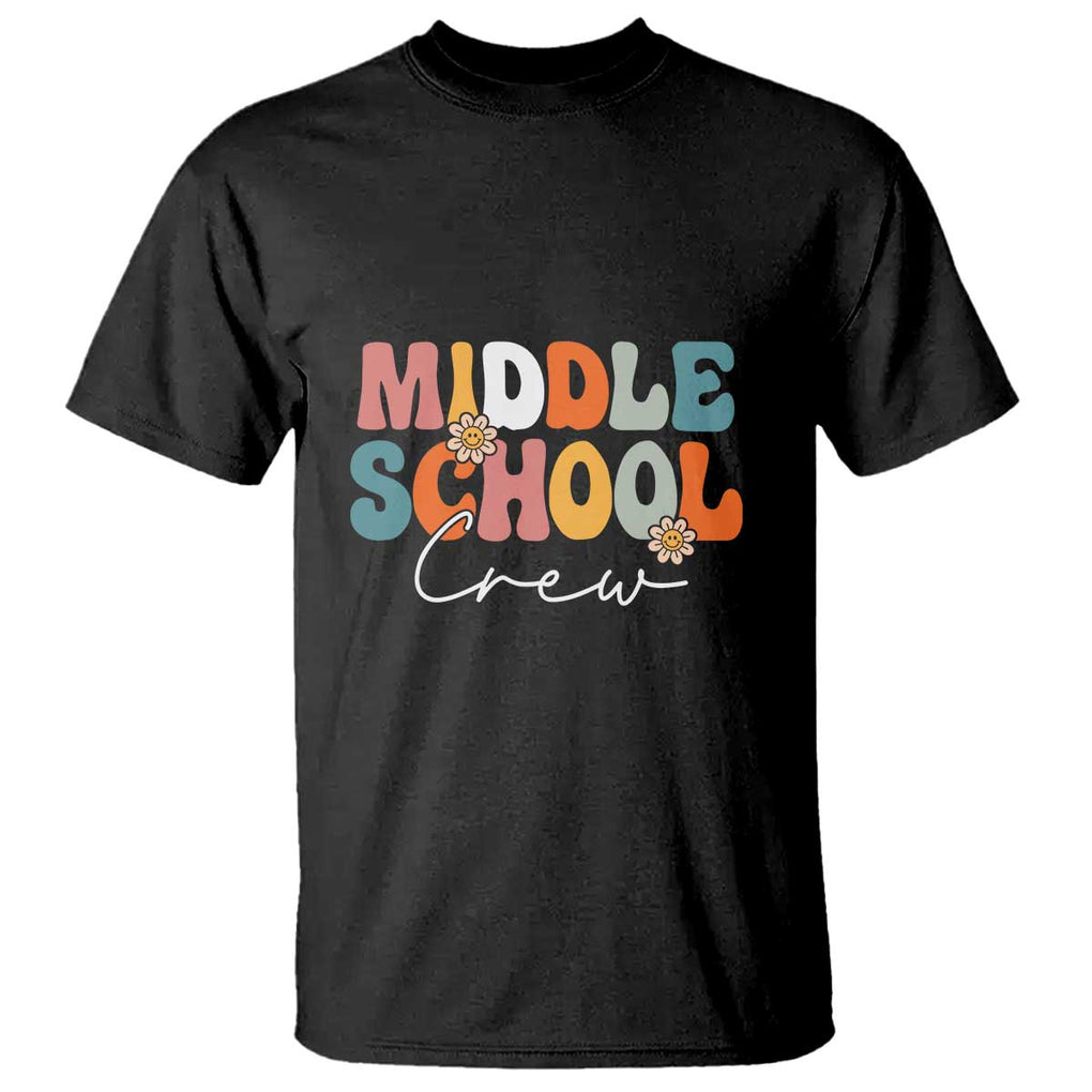 Retro Groovy Vintage Middle School Squad First Day of School T Shirt TS01 Black Print Your Wear