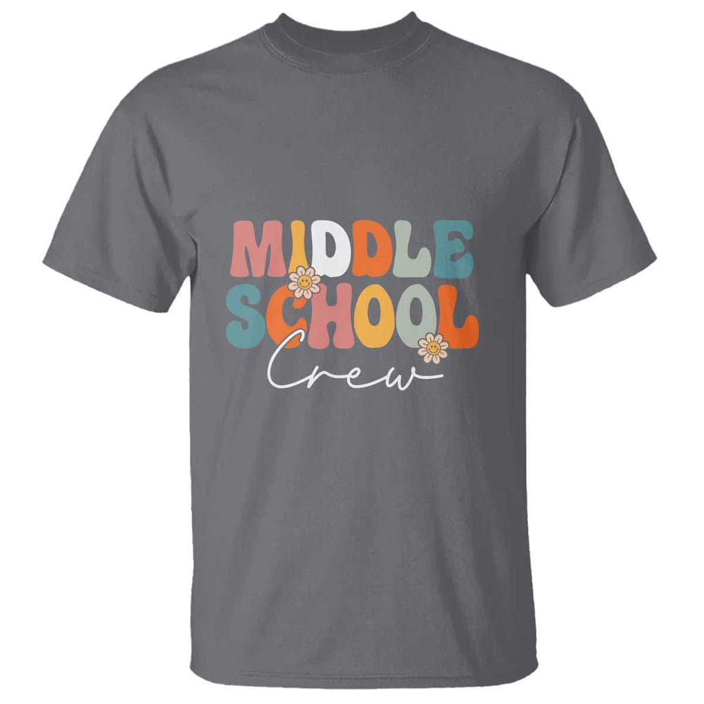 Retro Groovy Vintage Middle School Squad First Day of School T Shirt TS01 Charcoal Print Your Wear