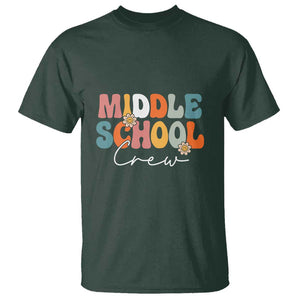 Retro Groovy Vintage Middle School Squad First Day of School T Shirt TS01 Dark Forest Green Print Your Wear