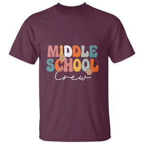 Retro Groovy Vintage Middle School Squad First Day of School T Shirt TS01 Maroon Print Your Wear