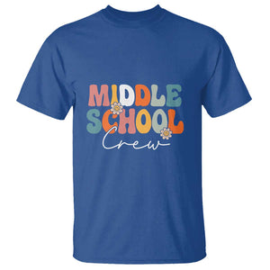 Retro Groovy Vintage Middle School Squad First Day of School T Shirt TS01 Royal Blue Print Your Wear