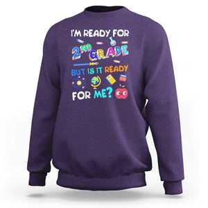 Ready for 2nd Grade? 2nd Grade Ready for Kids Sweatshirt TS01 Purple Print Your Wear