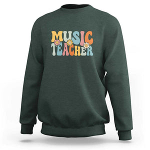 Adorable Music Teacher Sweatshirt Perfect Back to School Gift for Women TS01 Dark Forest Green Print Your Wear