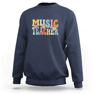 Adorable Music Teacher Sweatshirt Perfect Back to School Gift for Women TS01 Navy Print Your Wear