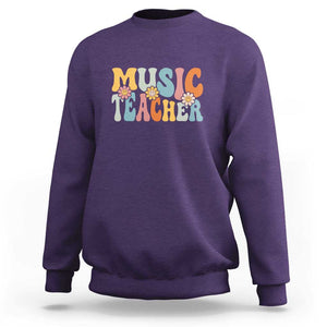 Adorable Music Teacher Sweatshirt Perfect Back to School Gift for Women TS01 Purple Print Your Wear