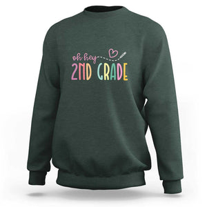 Second Grade Back to School Sweatshirt Fun & Exciting Design for Kids TS01 Dark Forest Green Print Your Wear