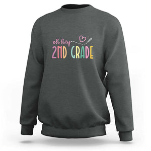 Second Grade Back to School Sweatshirt Fun & Exciting Design for Kids TS01 Dark Heather Print Your Wear