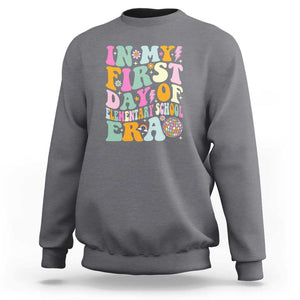 First Day of Elementary School Memories Sweatshirt Back to School for Kids TS01 Charcoal Print Your Wear