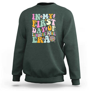 First Day of Elementary School Memories Sweatshirt Back to School for Kids TS01 Dark Forest Green Print Your Wear