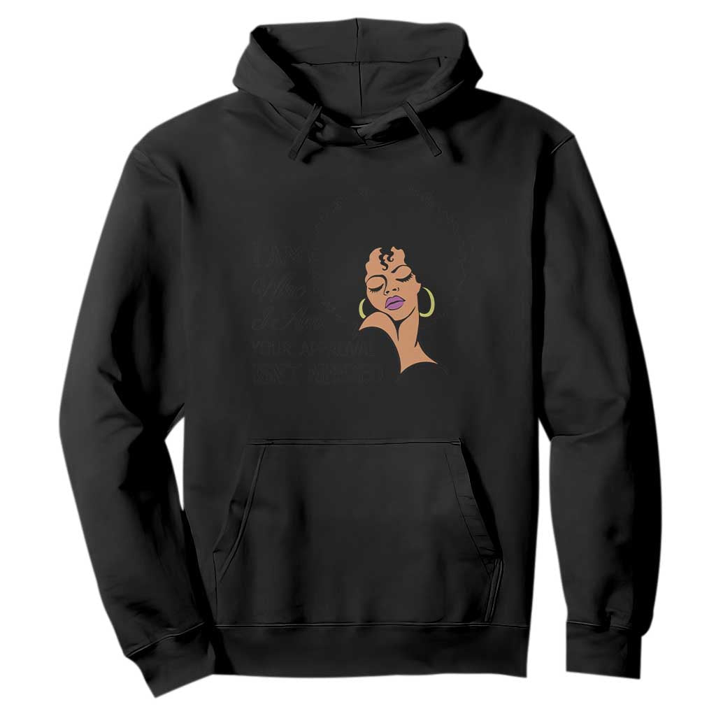 Black Queen Lady Curly Natural Afro African American Ladies Hoodie TS01 Black Printyourwear