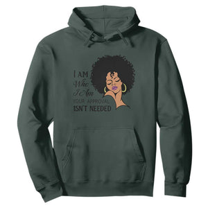 Black Queen Lady Curly Natural Afro African American Ladies Hoodie TS01 Dark Forest Green Printyourwear