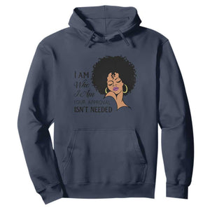 Black Queen Lady Curly Natural Afro African American Ladies Hoodie TS01 Navy Printyourwear