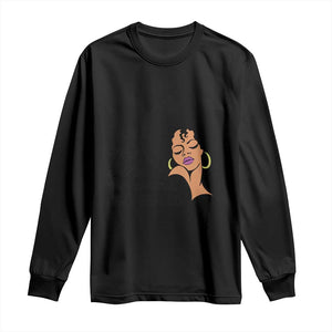 Black Queen Long Sleeve Shirt Lady Curly Natural Afro African American Ladies TS01 Black Print Your Wear