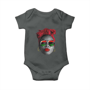 Black Queen Baby Onesie Dope Black Woman Pride BHM Juneteenth TS01 Dark Heather Print Your Wear