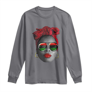 Black Queen Long Sleeve Shirt Dope Black Woman Pride BHM Juneteenth TS01 Charcoal Print Your Wear