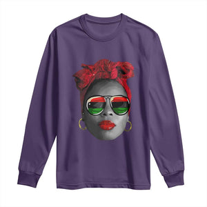 Black Queen Long Sleeve Shirt Dope Black Woman Pride BHM Juneteenth TS01 Purple Print Your Wear