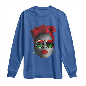 Black Queen Long Sleeve Shirt Dope Black Woman Pride BHM Juneteenth TS01 Royal Blue Print Your Wear