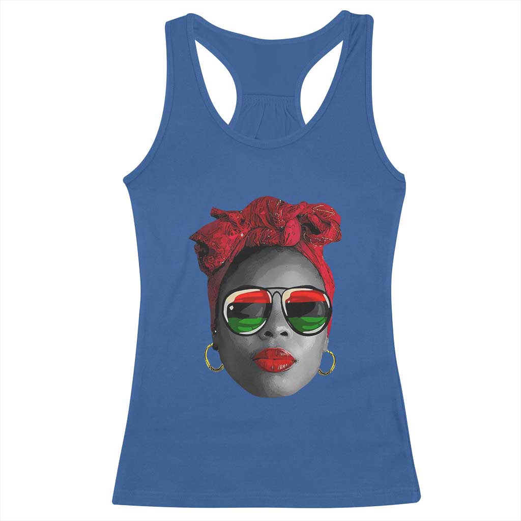 Black Queen Racerback Tank Top Dope Black Woman Pride BHM Juneteenth TS01 Royal Blue Print Your Wear