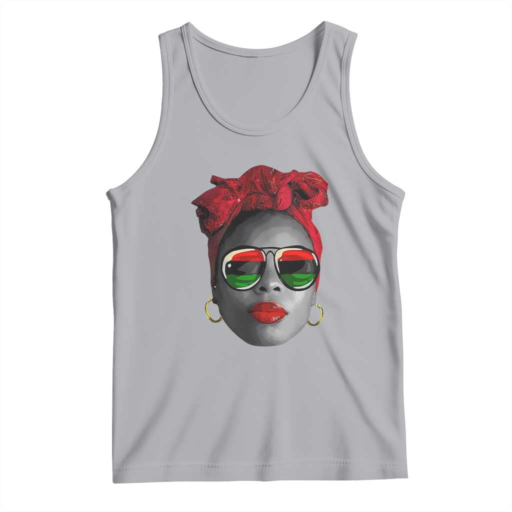 Black Queen Tank Top Dope Black Woman Pride BHM Juneteenth TS01 Athletic Heather Print Your Wear