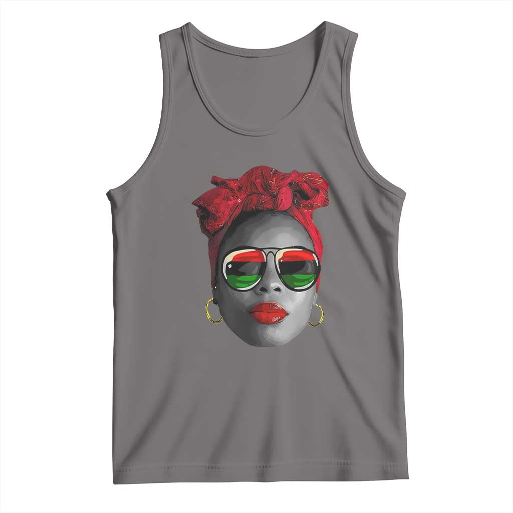 Black Queen Tank Top Dope Black Woman Pride BHM Juneteenth TS01 Deep Heather Print Your Wear