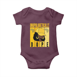 Unapologetically Dope Baby Onesie Black History Month African America TS01 Maroon Print Your Wear