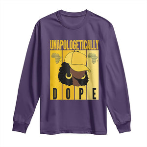 Unapologetically Dope Long Sleeve Shirt Black History Month African America TS01 Purple Print Your Wear