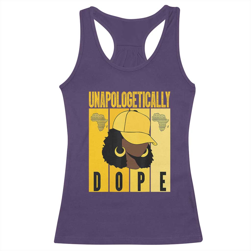 Unapologetically Dope Racerback Tank Top Black History Month African America TS01 Purple Print Your Wear