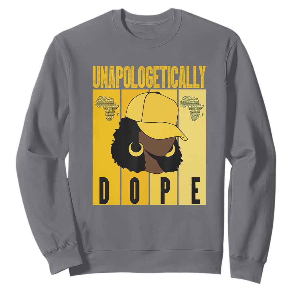 Unapologetically Dope Black History Month African America Sweatshirt TS01 Charcoal Printyourwear