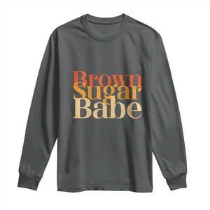 Brown Sugar Babe Long Sleeve Shirt Proud Black History Women Pride Juneteenth TS01 Dark Heather Print Your Wear