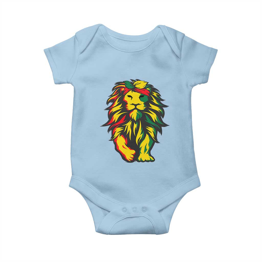 Juneteenth Lion Baby Onesie Cool Black History African American Pride TS01 Light Blue Print Your Wear