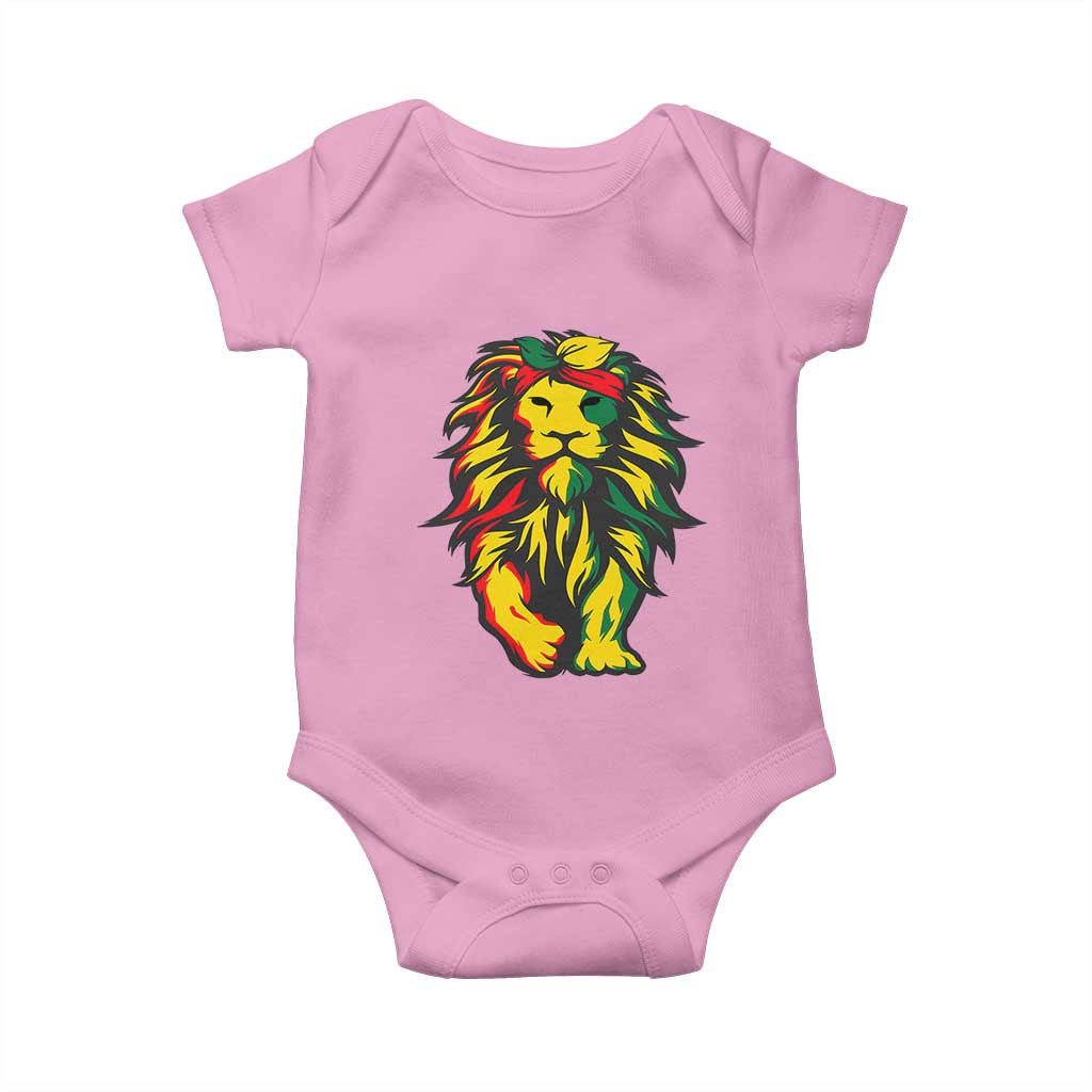 Juneteenth Lion Baby Onesie Cool Black History African American Pride TS01 Light Pink Print Your Wear